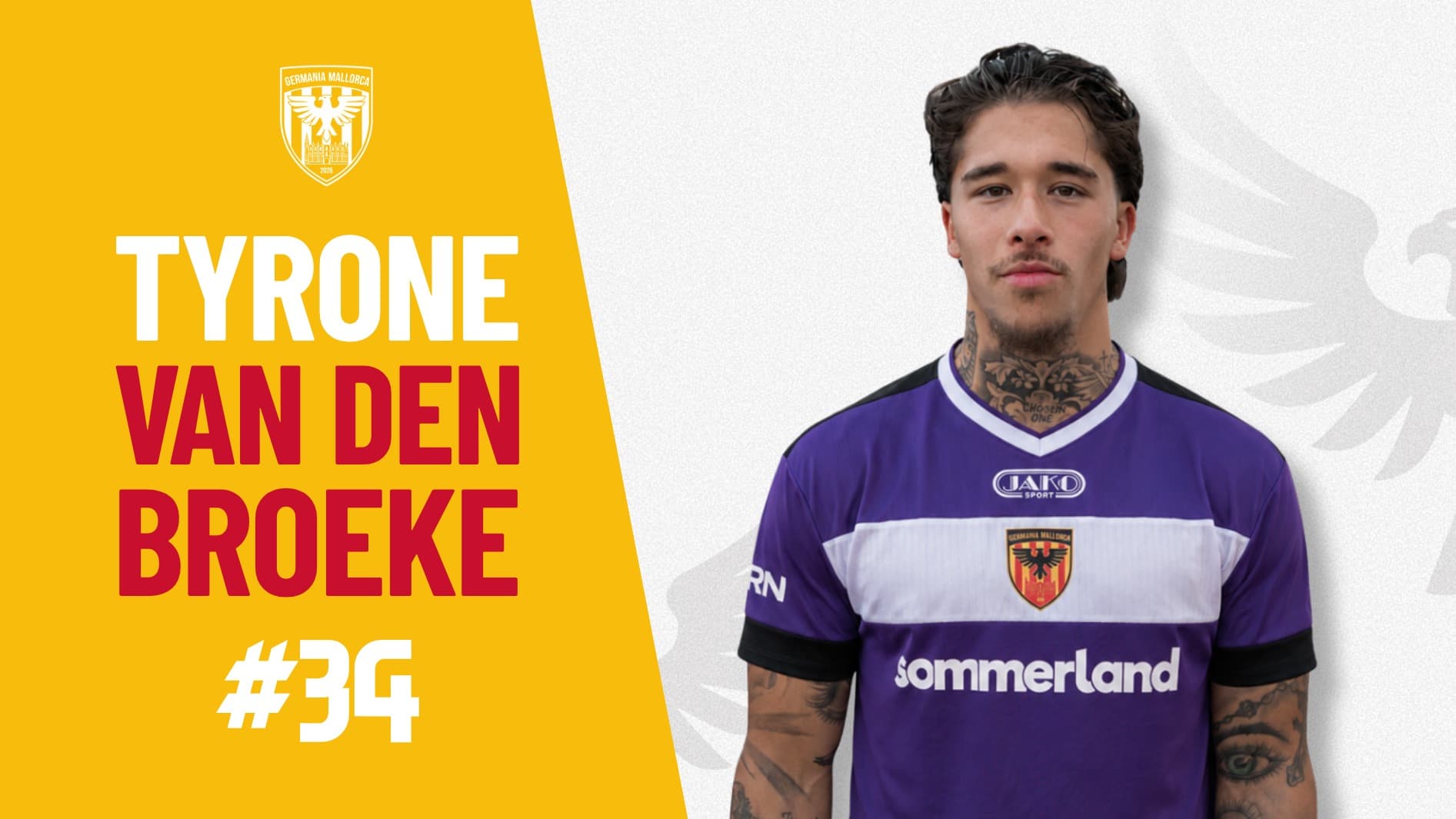 Tyrone van den Broeke ist bei Germania angekommen