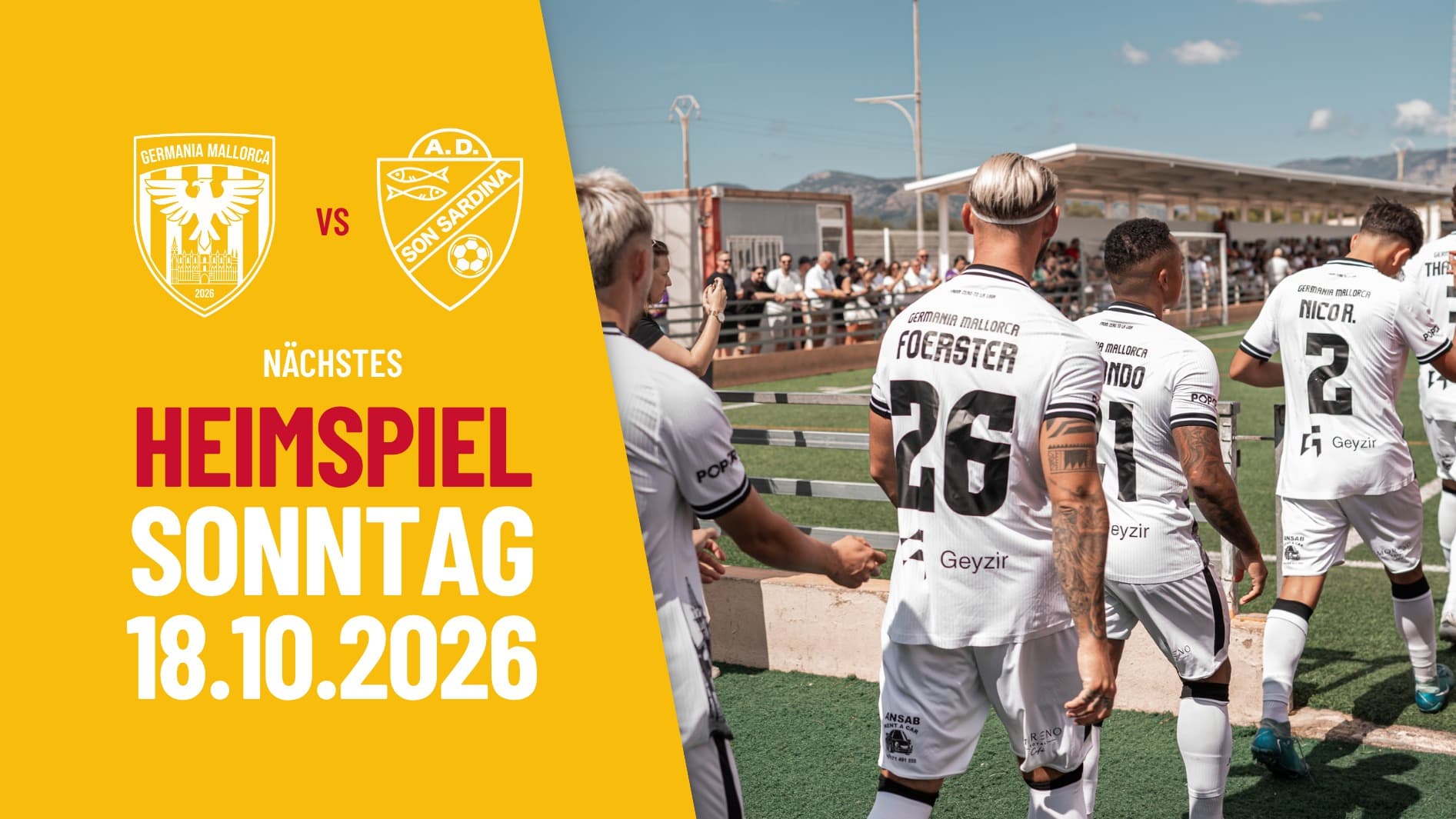 Sonntag wieder zuhause: Heimspiel gegen Son Sardina
